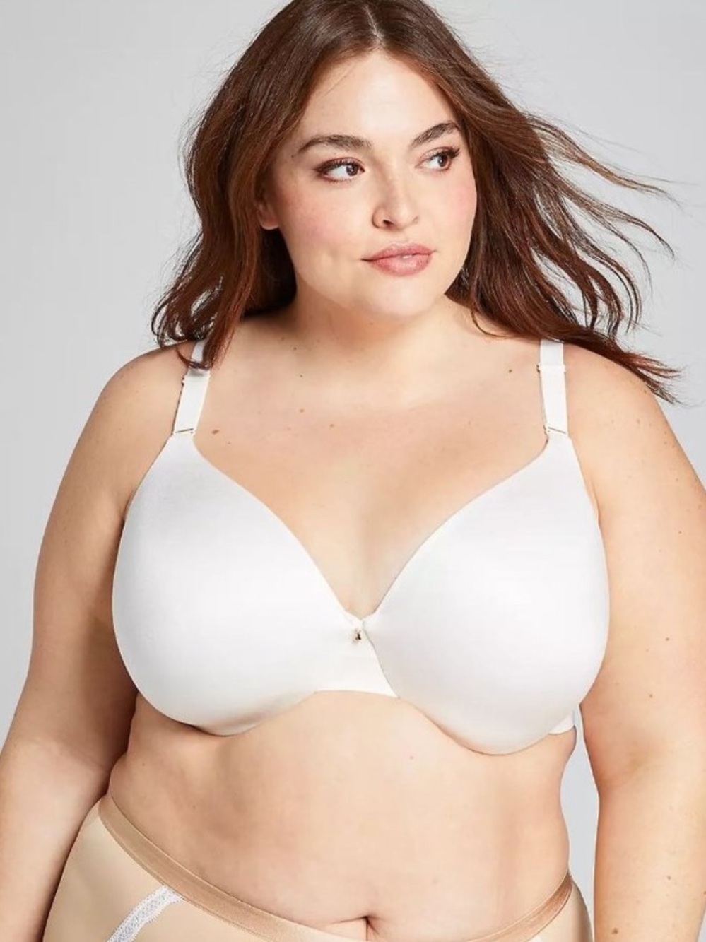 CACIQUE Invisible Backsmoother Lightly Lined Full Coverage Bra WHITE sz 40D NEW